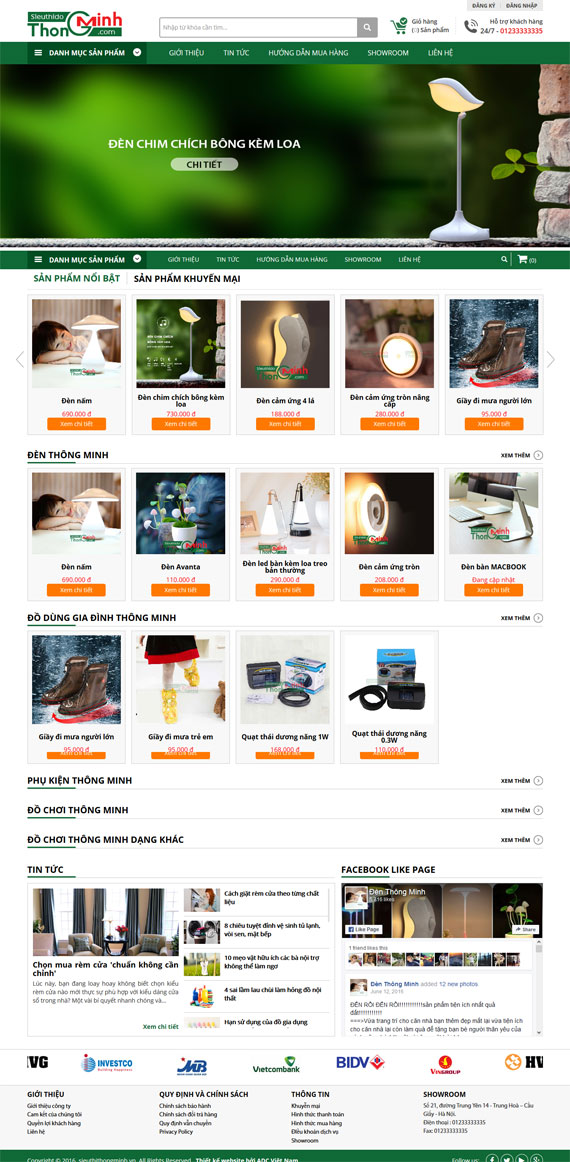 Giao diện website hệ thống siêu thị thông minh do ADC Việt Nam thiết kế