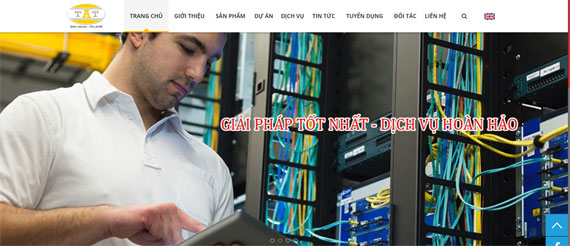 Giao diện website Công ty TNHH Quốc tế T.A.T giải pháp viễn thông