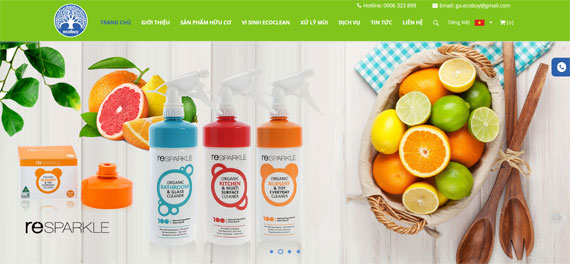 Giao diện website ecobuy sản phẩm vi sinh môi trường tại ADC Việt nam