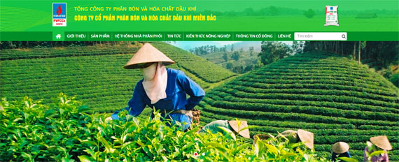 Giao diện website  CÔNG TY CỔ PHẦN PHÂN BÓN & HÓA CHẤT DẦU KHÍ MIỀN BẮC