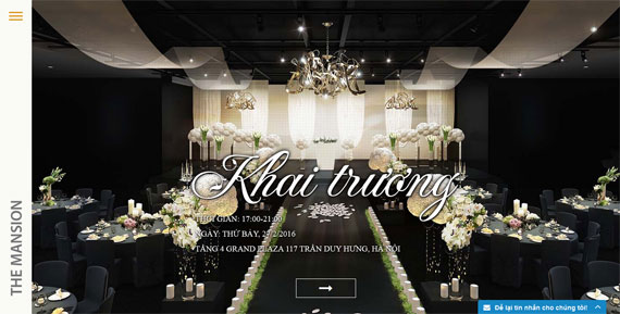 Giao diện website The Mansion Wedding Giao diện website The Mansion Wedding
