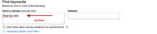 Chọn từ khóa trong google adwords
