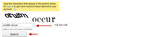 mã bảo vệ trong google adwords