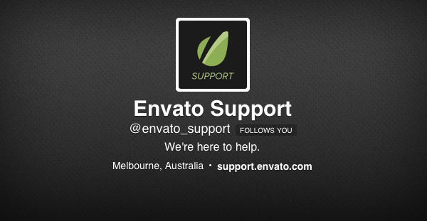 Envato có rất tích cực hỗ trợ Twitter