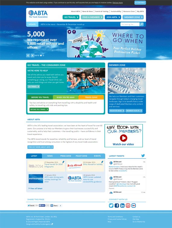 Mẫu template website du lịch công ty ABTA travel