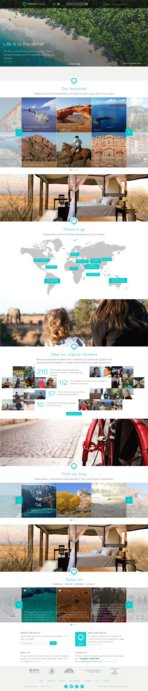 Mẫu template website du lịch công ty Original travel