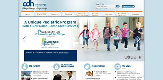 Website bệnh viện Central Dupage Hospital - Cdh.org