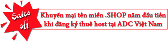 khuyễn mãi tên miền .SHOP tại ADC Việt Nam