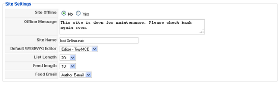 Tính năng của trang administrator trong joomla Tính năng Site Offline và cấu hình Editor