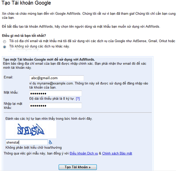 Hướng dẫn tạo chiến dịch quảng cáo google adwords 03