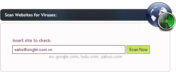 Quét virus miễn phí cho các webiste với 9 bộ máy quét trực tuyến 01 Quét virus miễn phí cho các webiste với 9 bộ máy quét trực tuyến 01