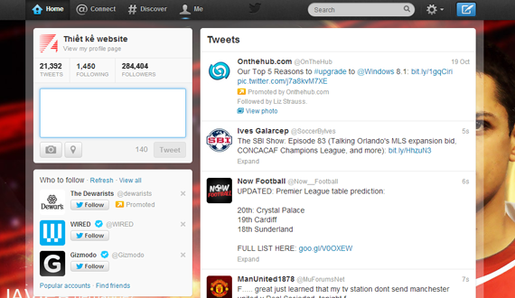 Giao diện Twitter đơn giản Giao diện Twitter đơn giản