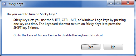 20 cách xử lý các vấn đề máy tính thường gặp - 10 Làm thế nào để dùng Sticky Keys của Windows