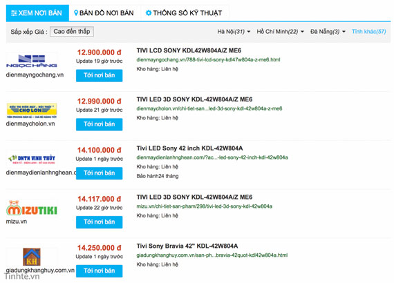 Tính năng khi Thiết kế phần mềm website so sánh giá - Ảnh web so sánh 04