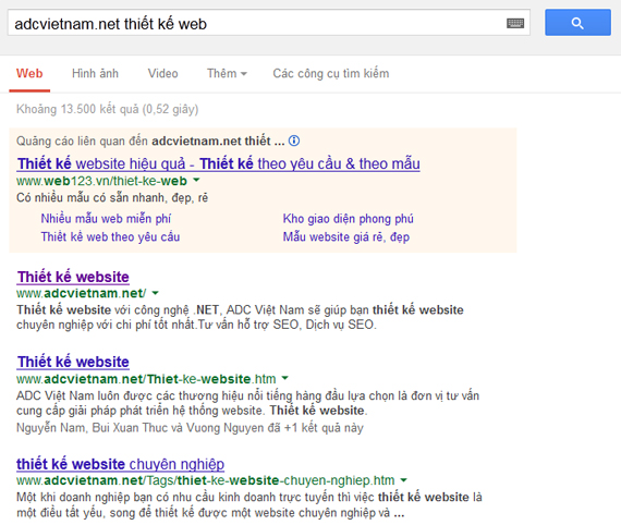 Tìm kiếm chính xác trong một website