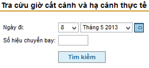 module tra cứu giờ cất cánh và hạ cánh của máy bay