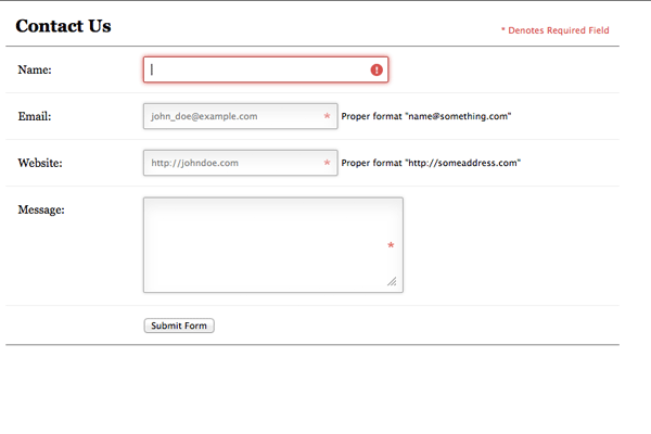 trang liên hệ không hợp lệ