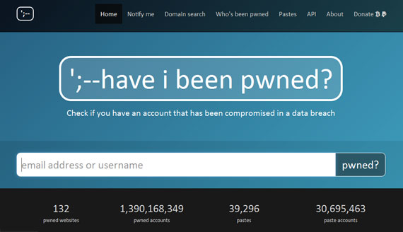 Have I Been Pwned – Webiste kiếm tra An ninh trực tuyến | Haveibeenpwned.com