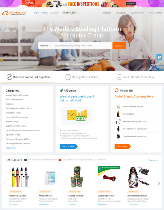 Website sàn thương mại điện tử Alibaba.com Website sàn thương mại điện tử Alibaba.com