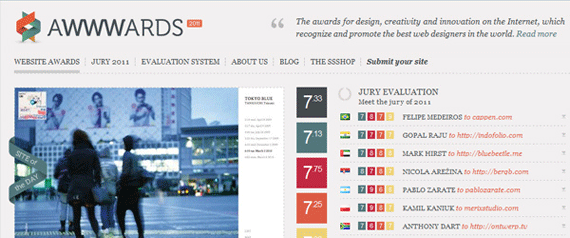 Ý tưởng thiết kế, www.awwwards.com