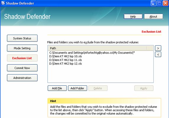 Cách thiết lập tương tự như ở Commit Now