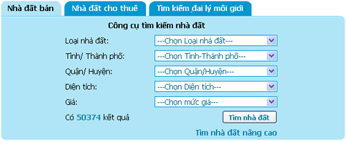 tim kiếm nhà đất - thiết kế website bất động sản